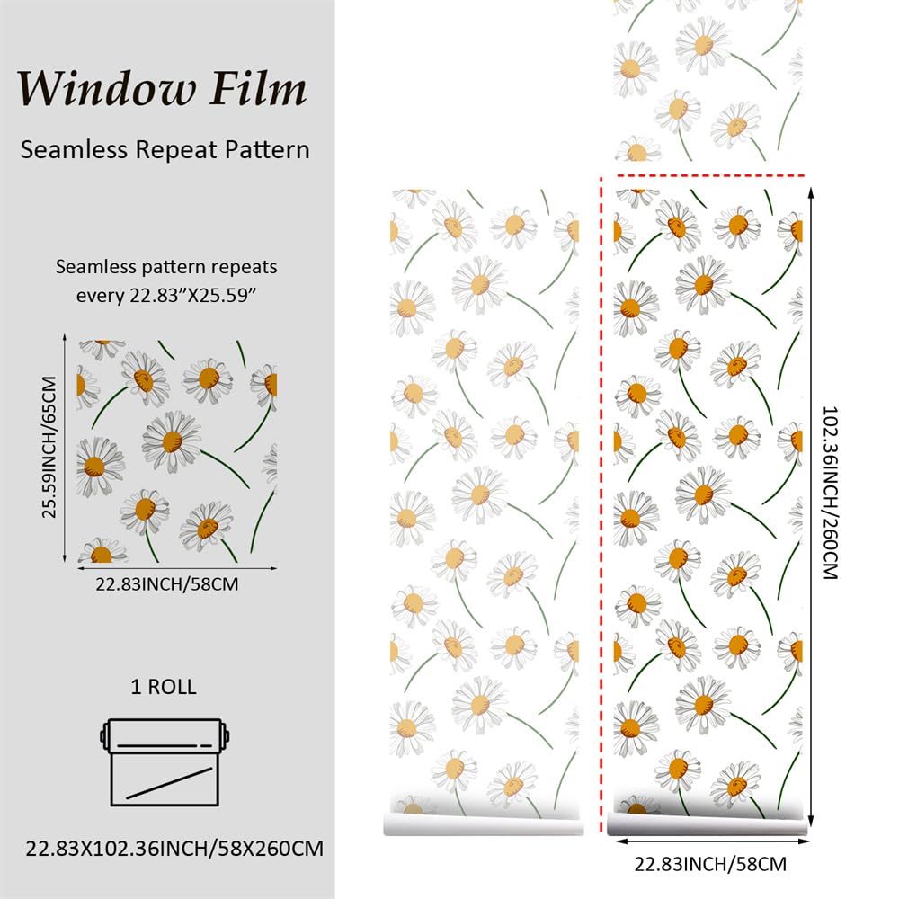 folia okienna, Szeroka, jednostronna, przezroczysta, samoprzylepna folia Daisy(43x100cm)