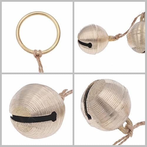 Miniatura 5 de Campanas colgantes rústicas de latón para decoración de pomos de puerta, decoración del jardín del hogar, tienderos, campana en cuerda (campanas de