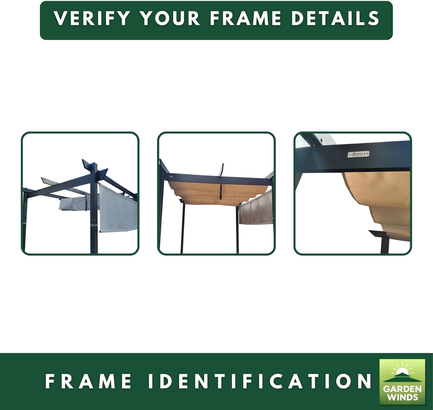 Garden Winds Reinforced Replacement Canopy Top Cover Compatible with The ZYMPG10 Purple Leaf Domi Kozyard and Universal to Most 10' x 10' Retractable Pergolas - Classic Sand, Riplock 350