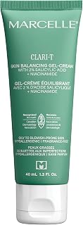 MARCELLE Clari-T Skin Balancing Gel-Cream with 2% Salicylic Acid + Niacinamide, Face Moisturizer, Clarifying & Exfoliating, Vegan, Cruelty-Free, Hypoallergenic, Fragrance-Free, Non-Comedogenic, 40 mL