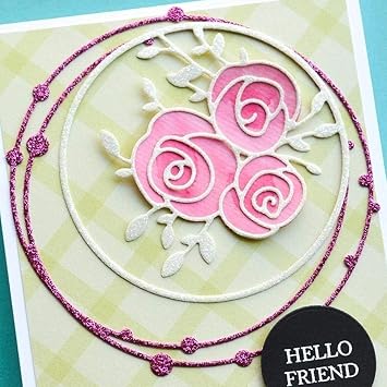3D Spotty Line Circle Nesting Frame Metal Cutting Dies for Greeting Card Making and DIY Scrapbooking Album Decoration - Embossing Arts Craft Accessories for Scrapbooking and Card Making