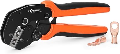 KF CPTEC Cable Lug Crimping Tool for Heavy Duty Wire Lugs, Battery Terminal, Copper Lugs AWG 6 & 4 (16mm²/25mm²)