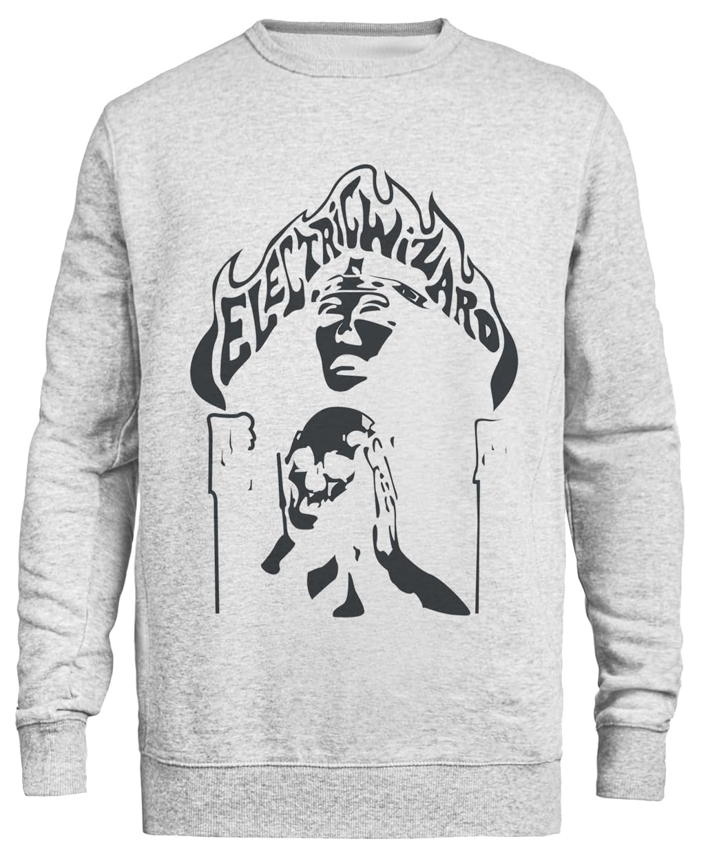 Stregone Elettrico Sweatshirt Grigia Unisex Eco-Friendly Unisex Grey Sweatshirt Eco-Friendly Crewneck