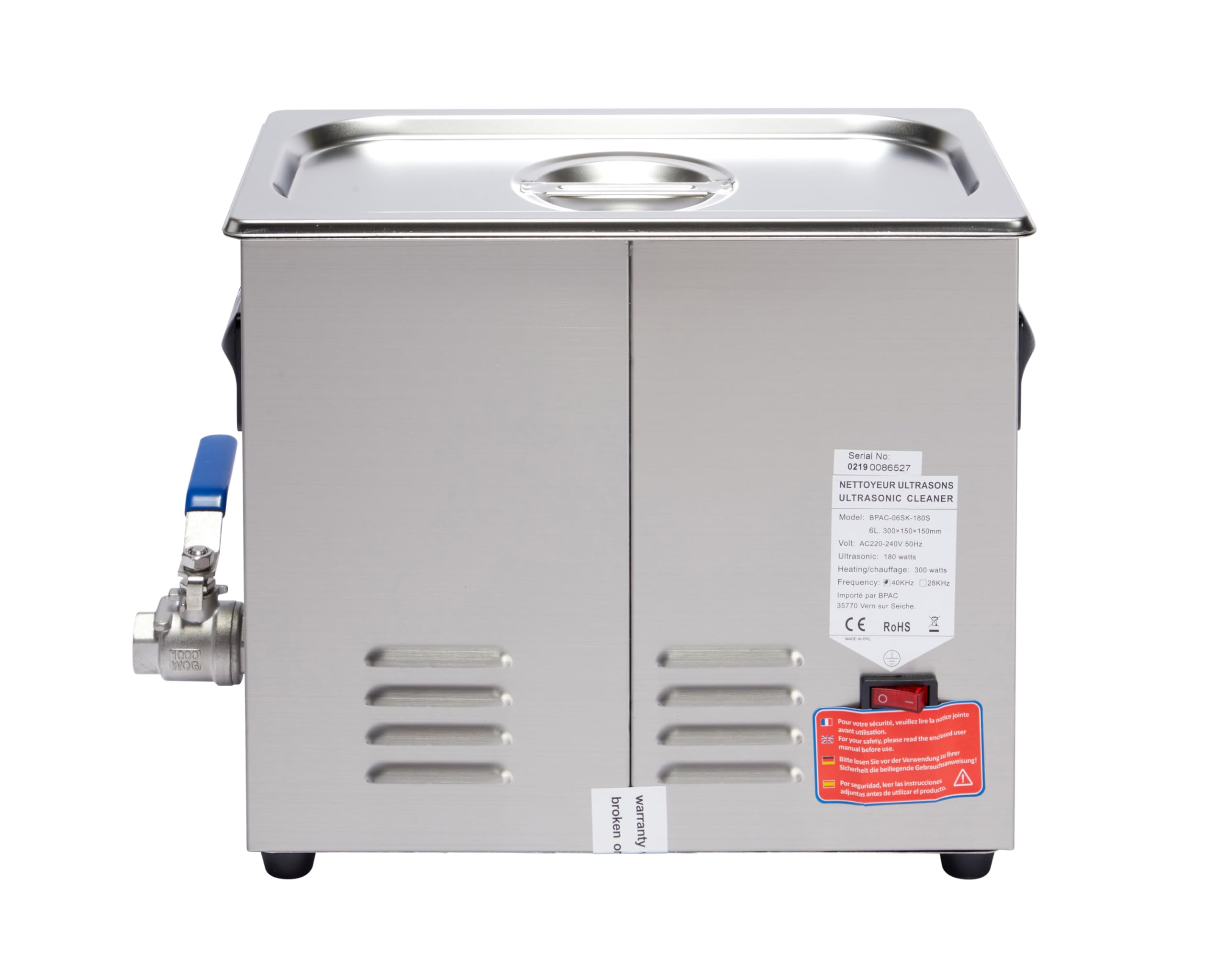 BPAC Nettoyeur Ultrasons Pro avec Cuve 6 Litres - Turbo + Sweep + Degas - Nettoyeur Ultrason Bijoux Puissance 180 W - Appareil Ultrasons Professionnel - Marque Française
