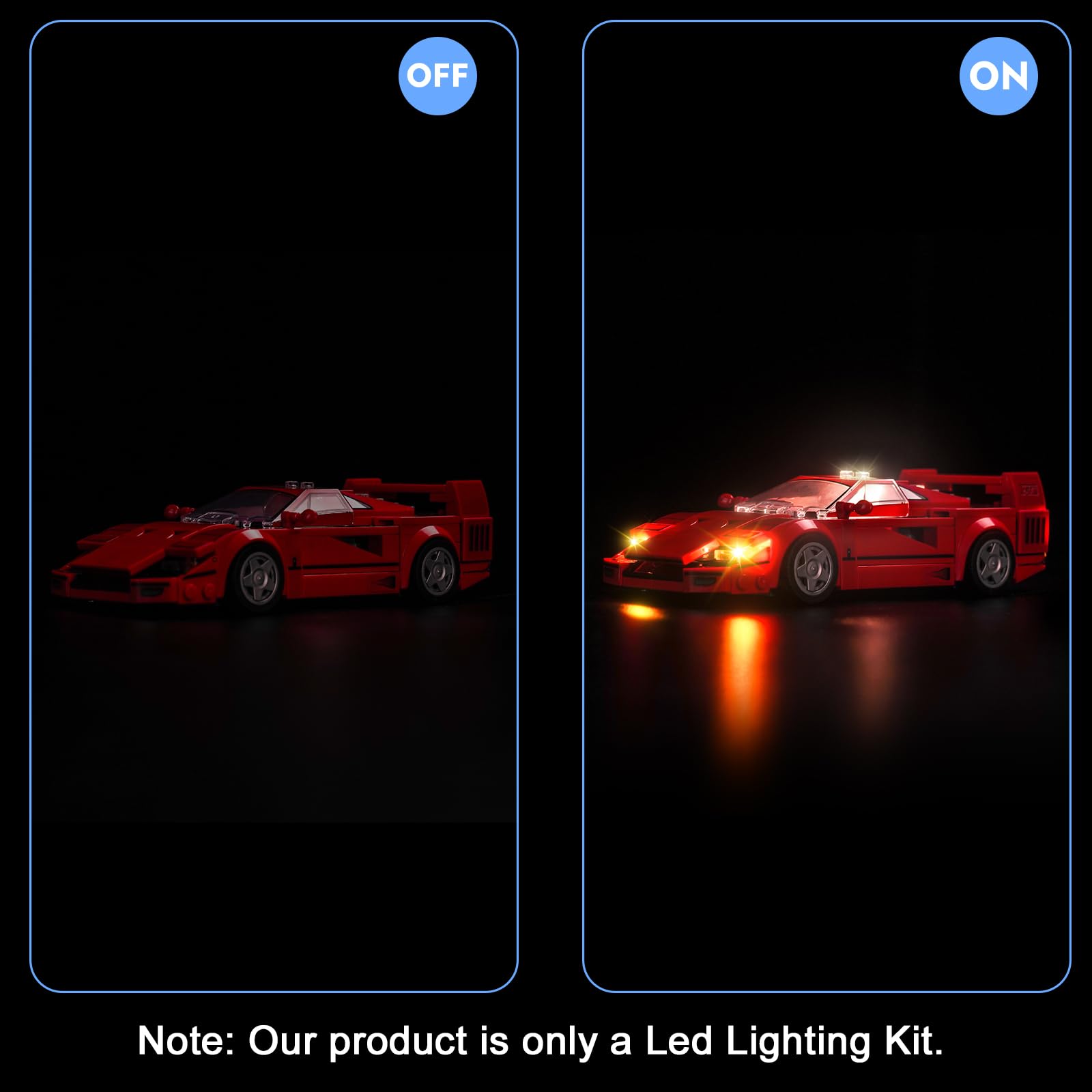Light Kit for Lego Ferrari F40 Supercar, Lighting Set for Lego 76934 Speed Champions Ferrari F40 Supercar Set - Image 3
