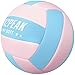 RUN2PEAK Soft Volleyball Pastel Blue Pink - Safe and Quiet Fabric Volleyball Ball for Indoor Play - Official Size 5 Beginners Lightweight Volleyballs Trainer for House Yard Training Practice