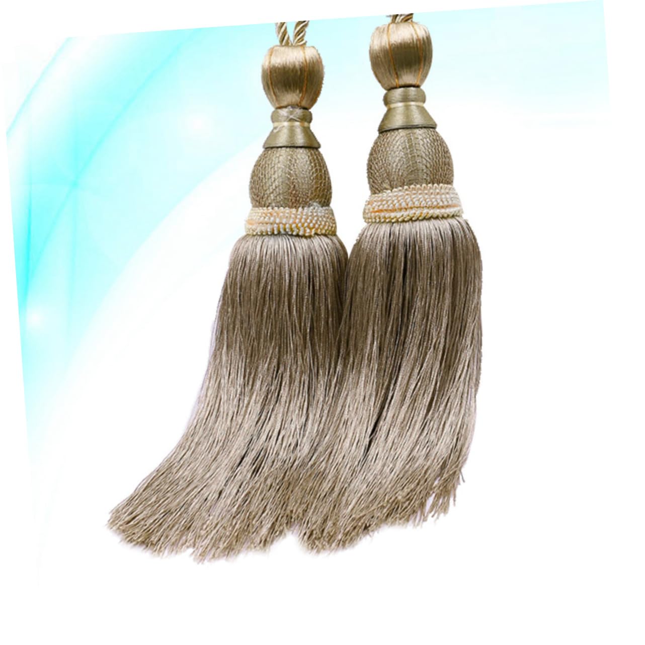 Attaches de Rideaux, Supports de Rideaux, 2 pièces de Rideau à Pompon, Boucle de Rideau à Boule Simple, Sangle de Rideau à Pompon (comme indiqué sur la Photo)