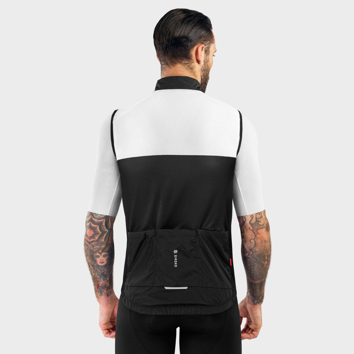 SIROKO Chaleco Cortavientos ciclismo V1 Copenhagen Negro Hombre y Mujer