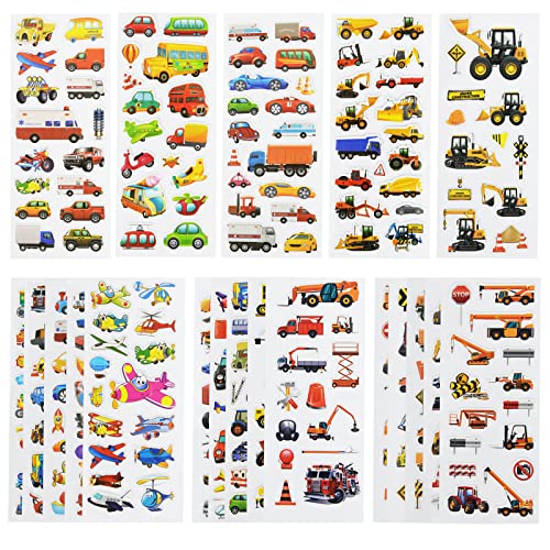 24 Sheets(400+) Car 3D Puffy Stickers for Toddlers Kids