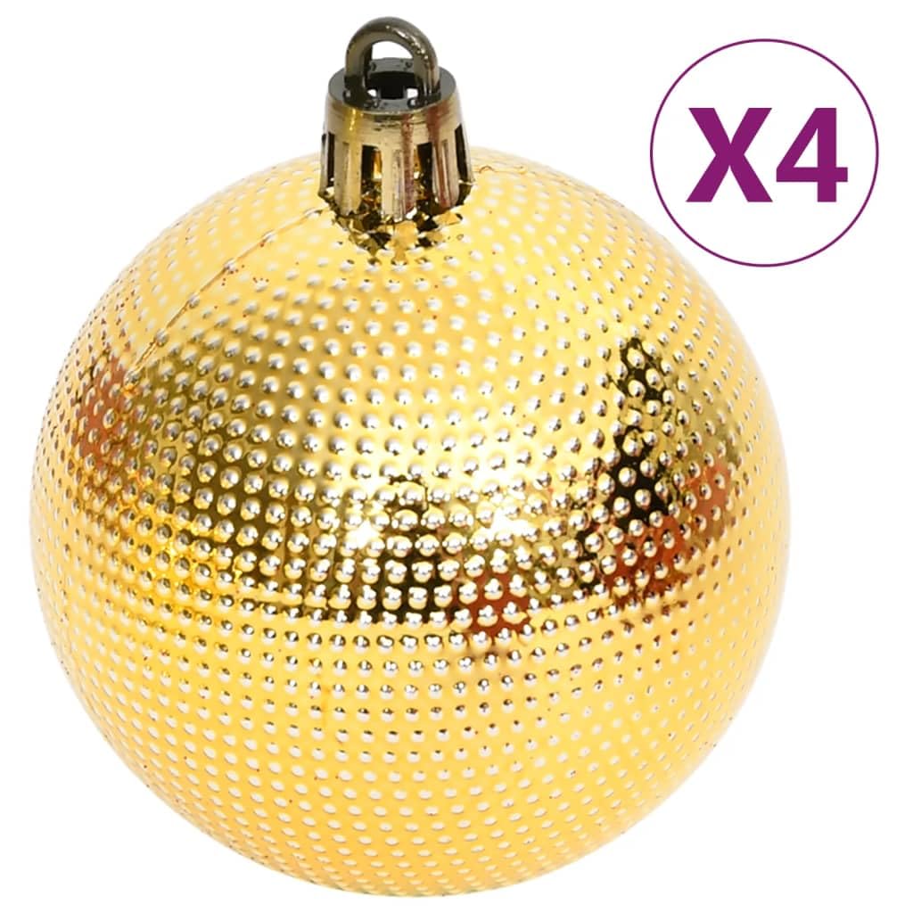 Juego de 108 bolas de Navidad doradas y rojas, plástico irrompible, con caja, diferentes tamaños y formas, joyas para Navidad, Adviento, punta de árbol, piñas, carámbanos, estrella colgante