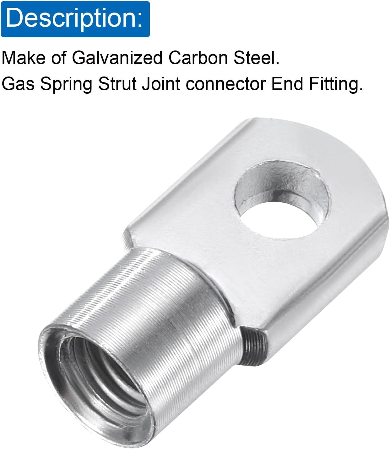 uxcell Gas Spring Strut M8 Joint Fitting Female Threaded Connectors Steel Silver Tone, 6Pcs