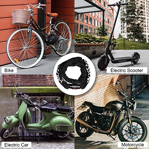 MOSSNDAR Bike Lock,Upgraded 8mm 1170g 99cm High Security Bike Locks,with Knit Pattern Cover,Bike Chain Lock with 2 Keys,Bicycle Lock Heavy Duty,Anti-Theft Cycling Lock for Motorbike,MTB,Gate,Scooter - Image 7