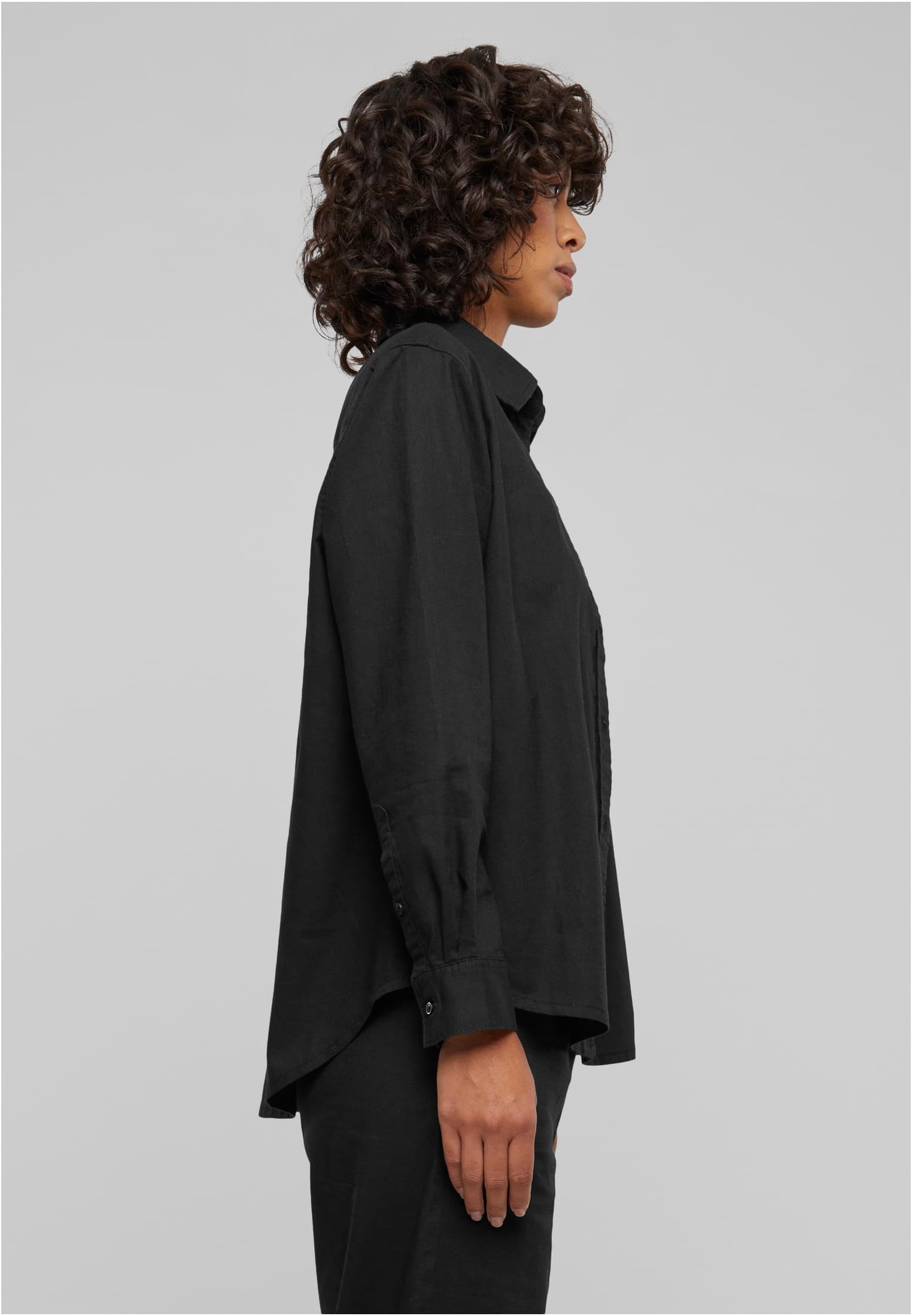 Urban Classics Damen Ladies Linen Mixed Oversized Shirt