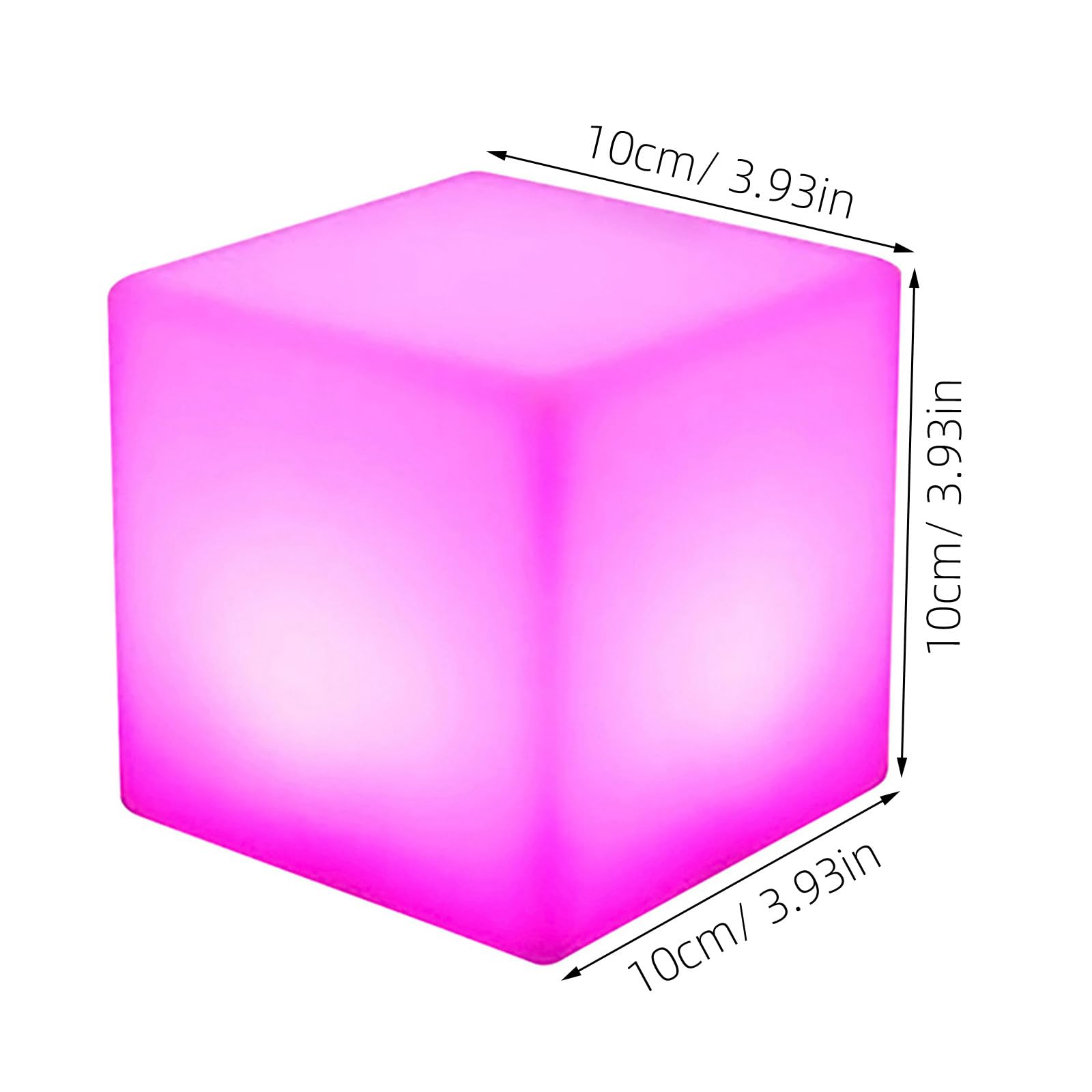 Holibanna LED Würfellampe 10cm Quadratisch aus Pe Material USB Aufladbar 16 Farben Vielseitige Außenleuchte und Dekorationslicht für Terrasse und Garten Zufällige Farbe