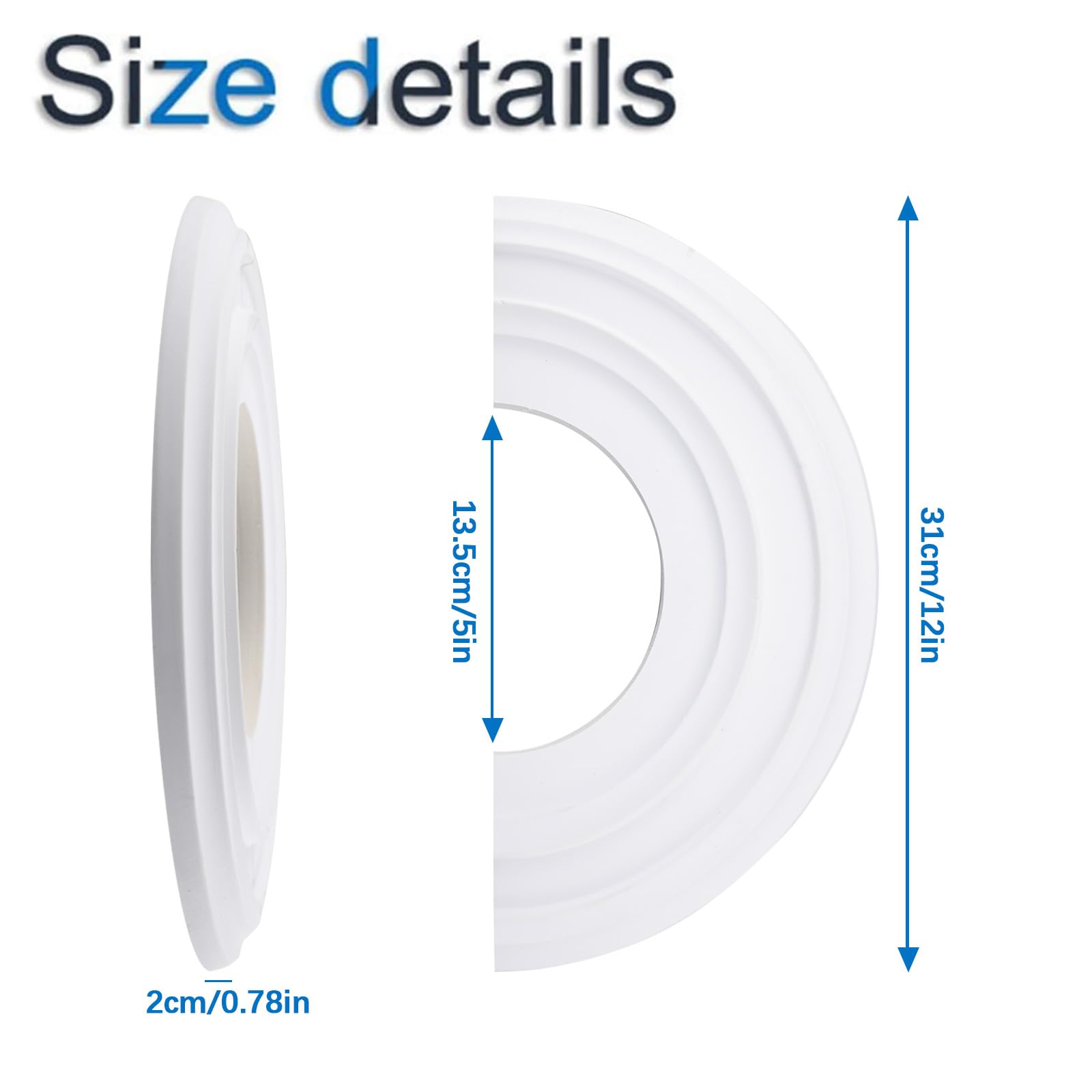 INCREWAY 2Packs Split Lighting PU Ceiling 3D Modeling Ceiling Cover Plate Ceiling Fan Medallion Home 12 Inch OD x 5 Inch ID - Image 2