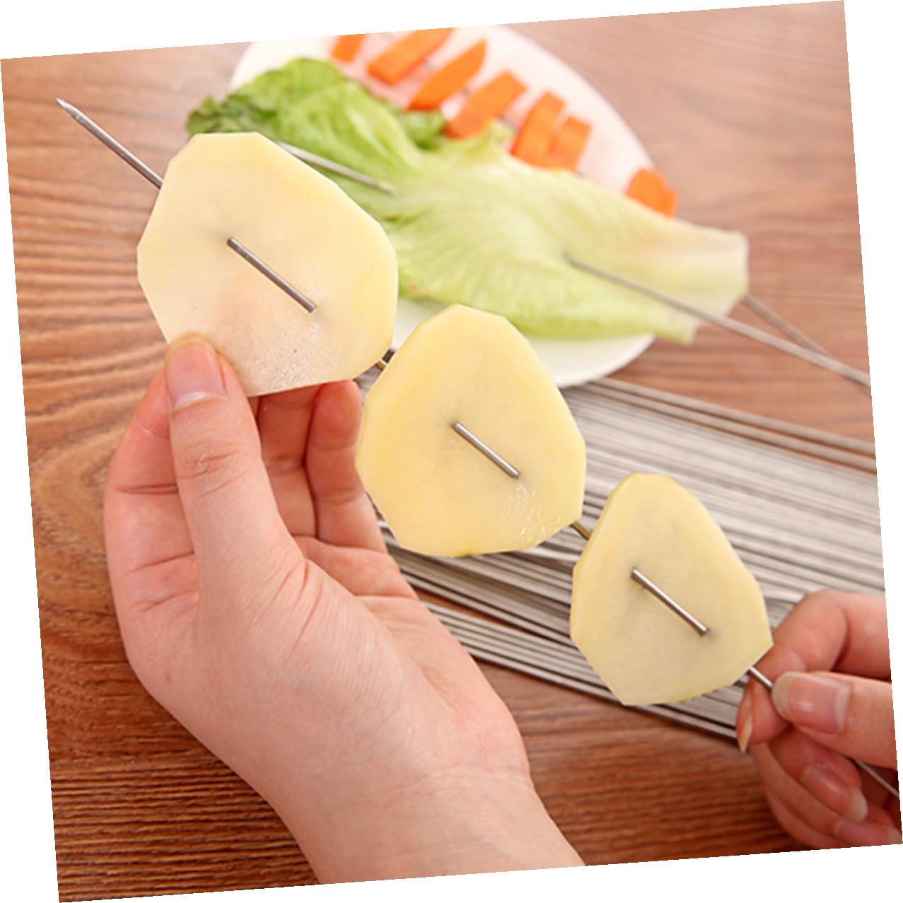 TOYANDONA Spiedini per Barbecue in Inossidabile 100 Pezzi Spiedini Lunghi per e Picnic Aghi per Barbecue e Pratici Strumenti per Grigliate