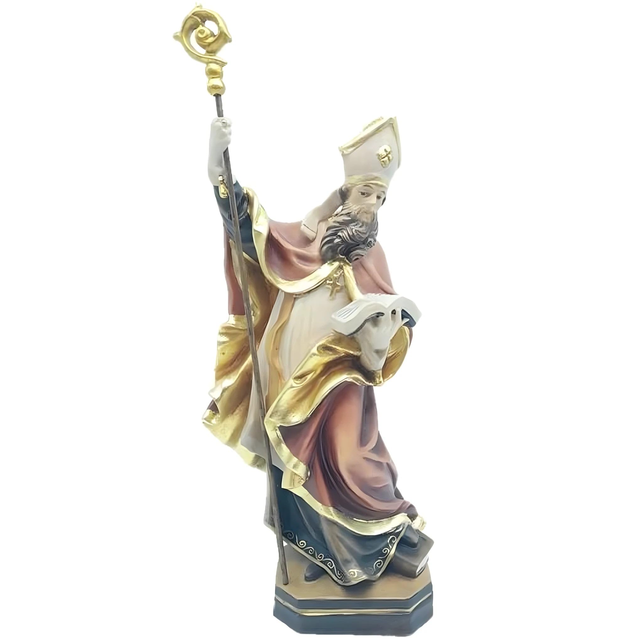 Carved Maple Wood Saint Albin Statue by Dolfi