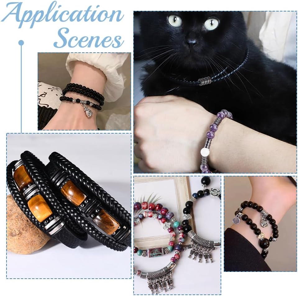 UNICRAFTALE 12Pcs Stainless Steel Column Spacer Beads Metal Grooved Tube Beads 6mm Diameter Loose Beads for DIY European Necklace Bracelet Jewelry Making - Image 5