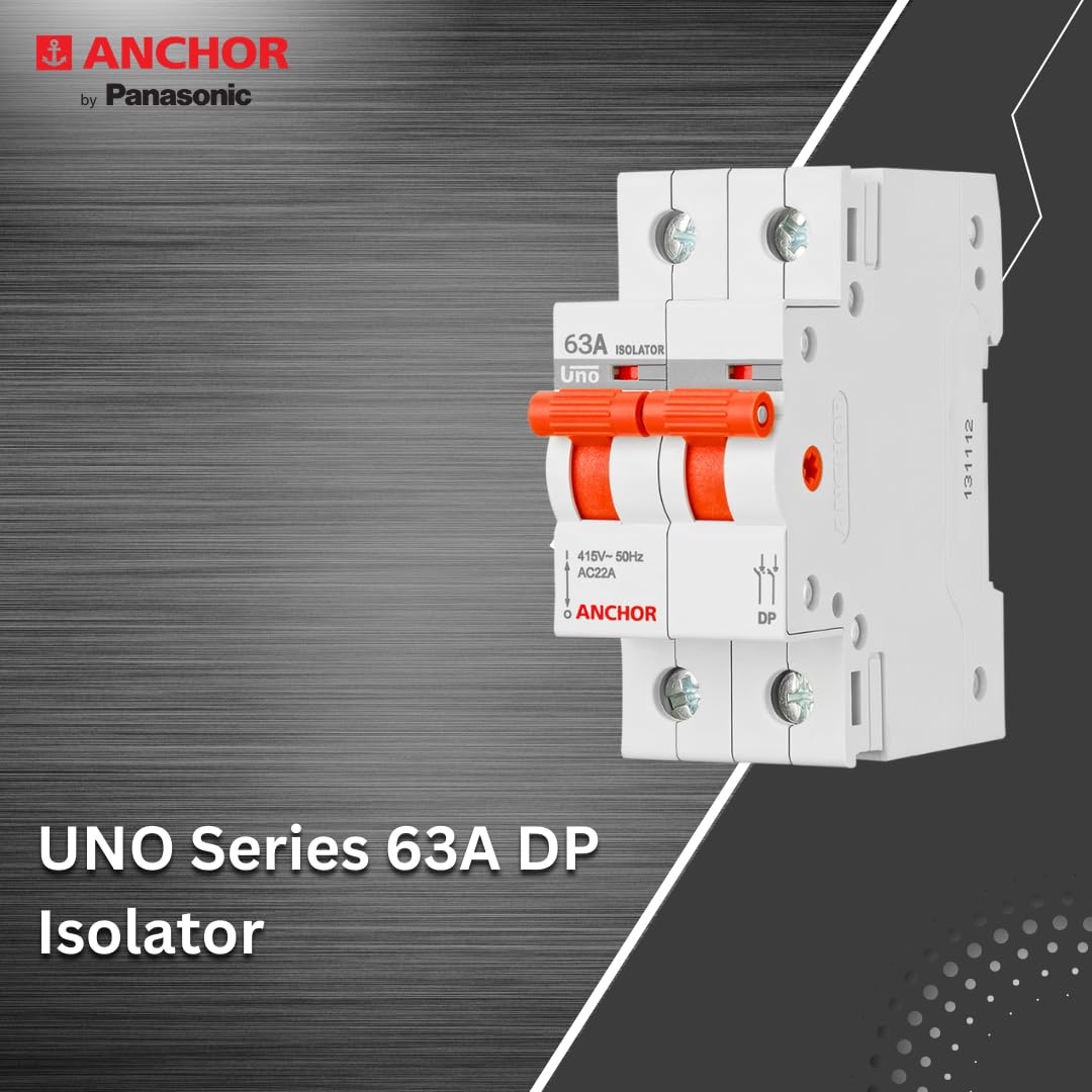 Anchor Panasonic UNO Isolator - 63A Dual Pole -6 Anchor Panasonic UNO Isolator - 63A Dual Pole -6