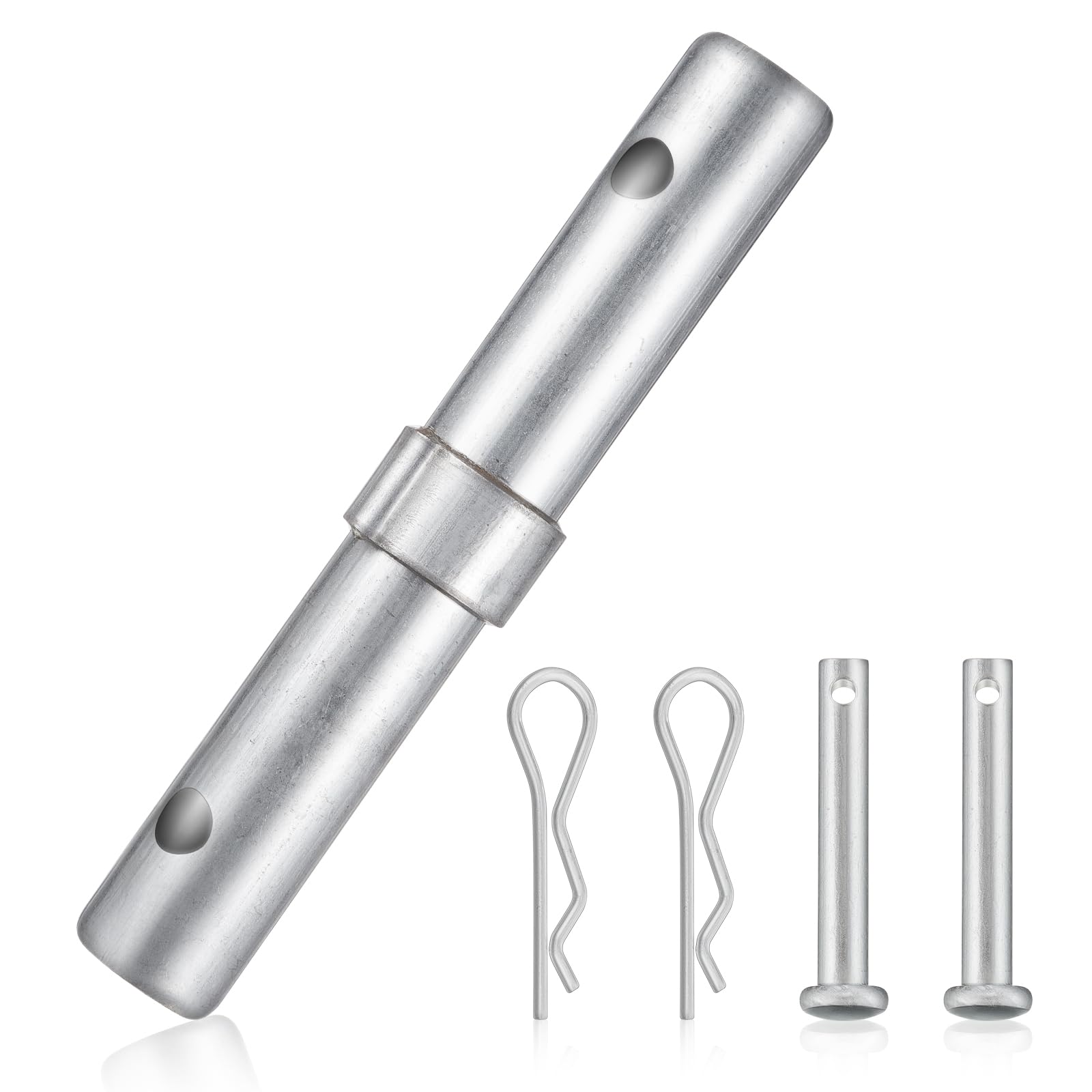 1 Pack Scaffolding Coupling Pin 9" L Heavy Duty Scaffolding Coupling Pin with 1" Collar and 2 Spring Retainers Locking Pins Scaffold Connecting Rod Accessories(1-1/4"od)