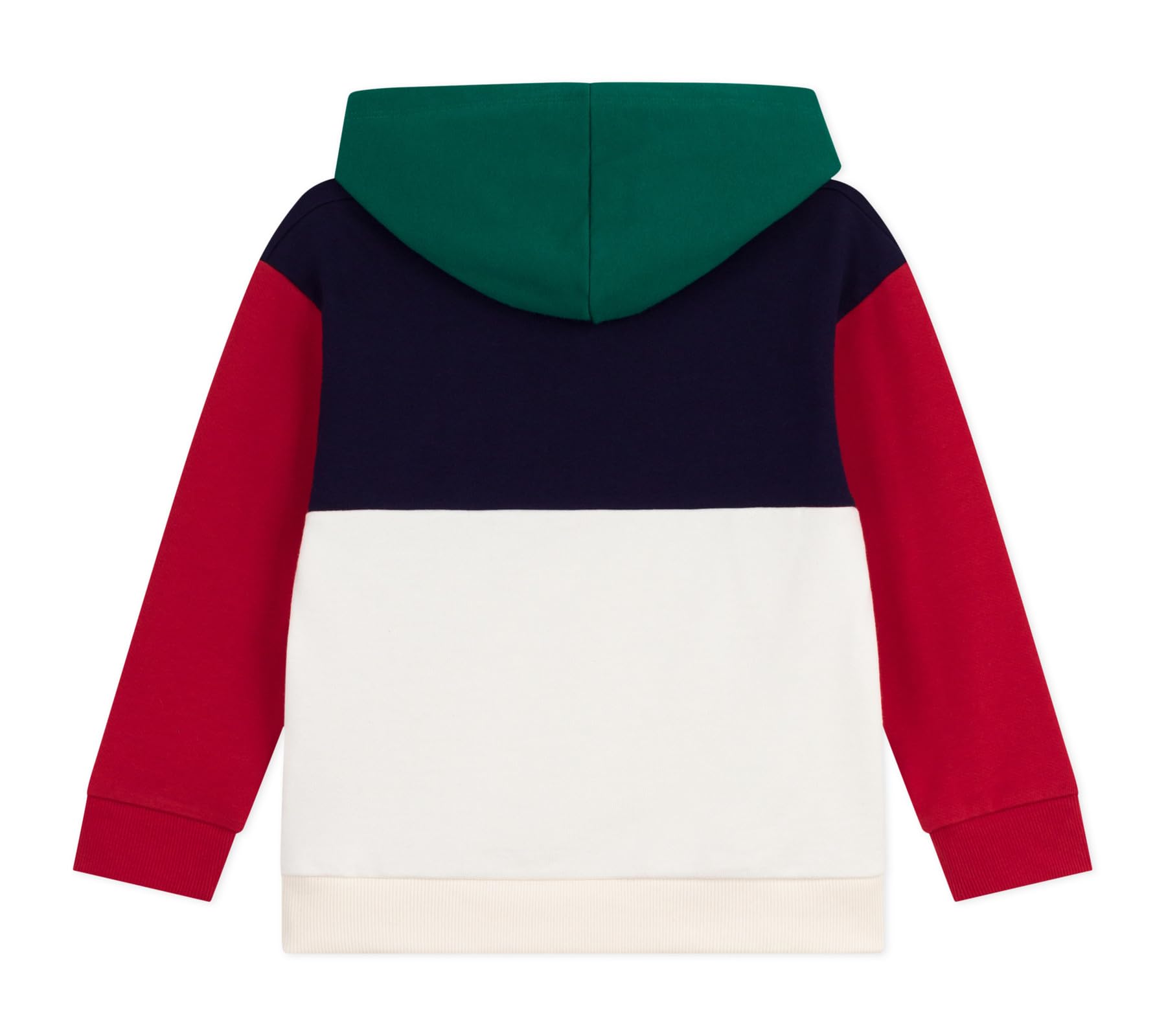 Petit Bateau Felpa con Cappuccio Bambino in Cotone Colorblock, Sera/Multico, 8 Anni