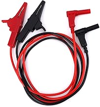 2 Pcs Multimeter Test Wires with Insulated Clamps, Heavy Duty Banana Plug to Alligator Clip Test Wires Suitable for Multimeter Field Instruments Electrical Testing Automotive Circuits