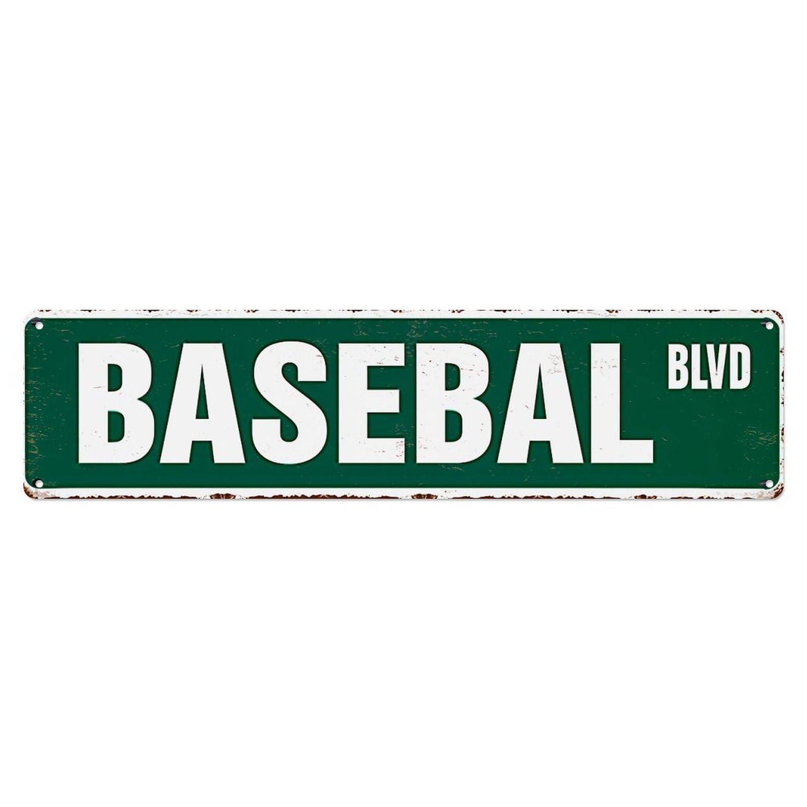 Baseball Blvd Sign Pattern Metal Tin Sign Plaque
