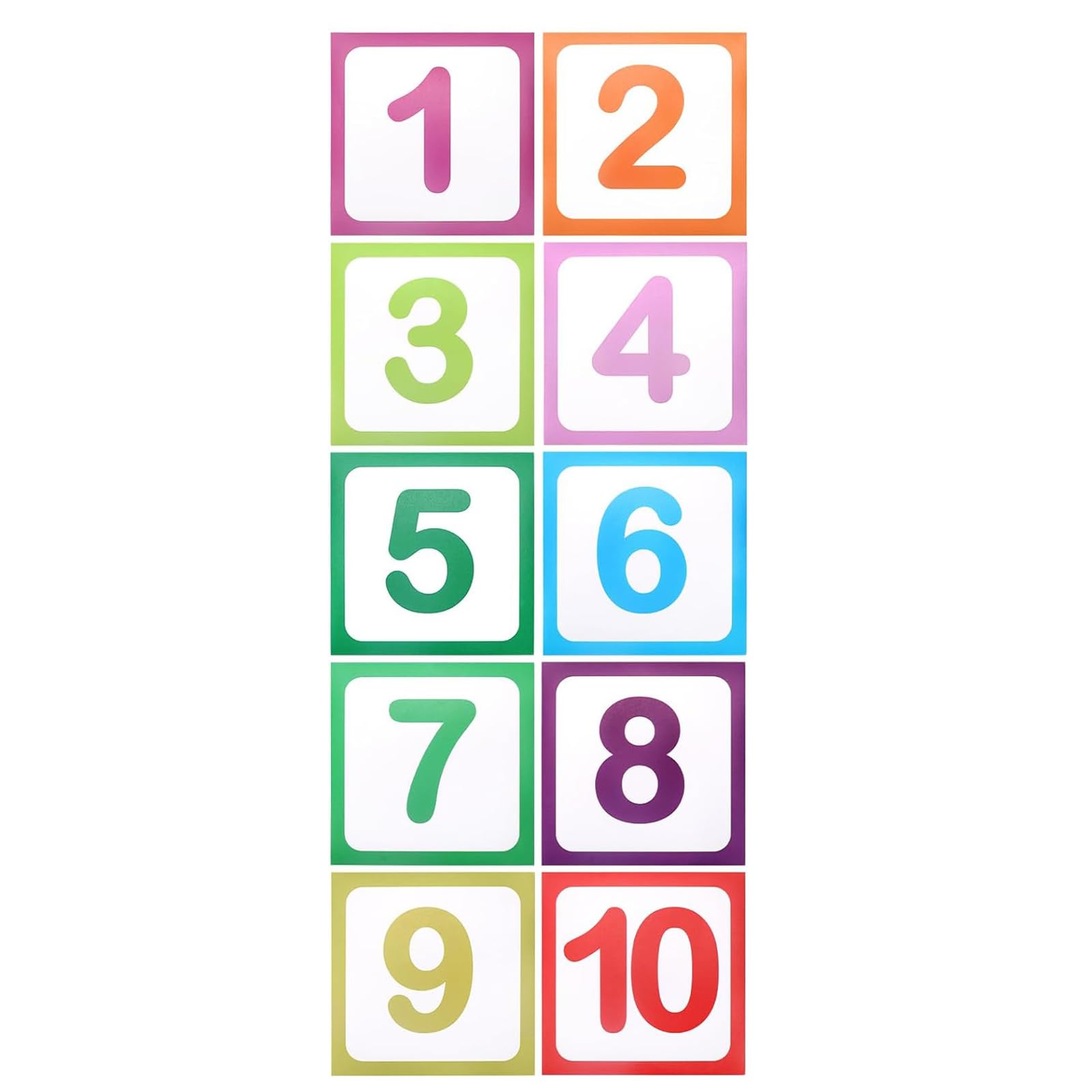 Wumuzai 10 Number Hopscotch Stickers Floor Decals, Lattice Floor Sticker, Removable Vinyl Floor Decals For Classroom, Sensory Path Decals For Floor, Classic Funny Games Walk Decals For School Hallway
