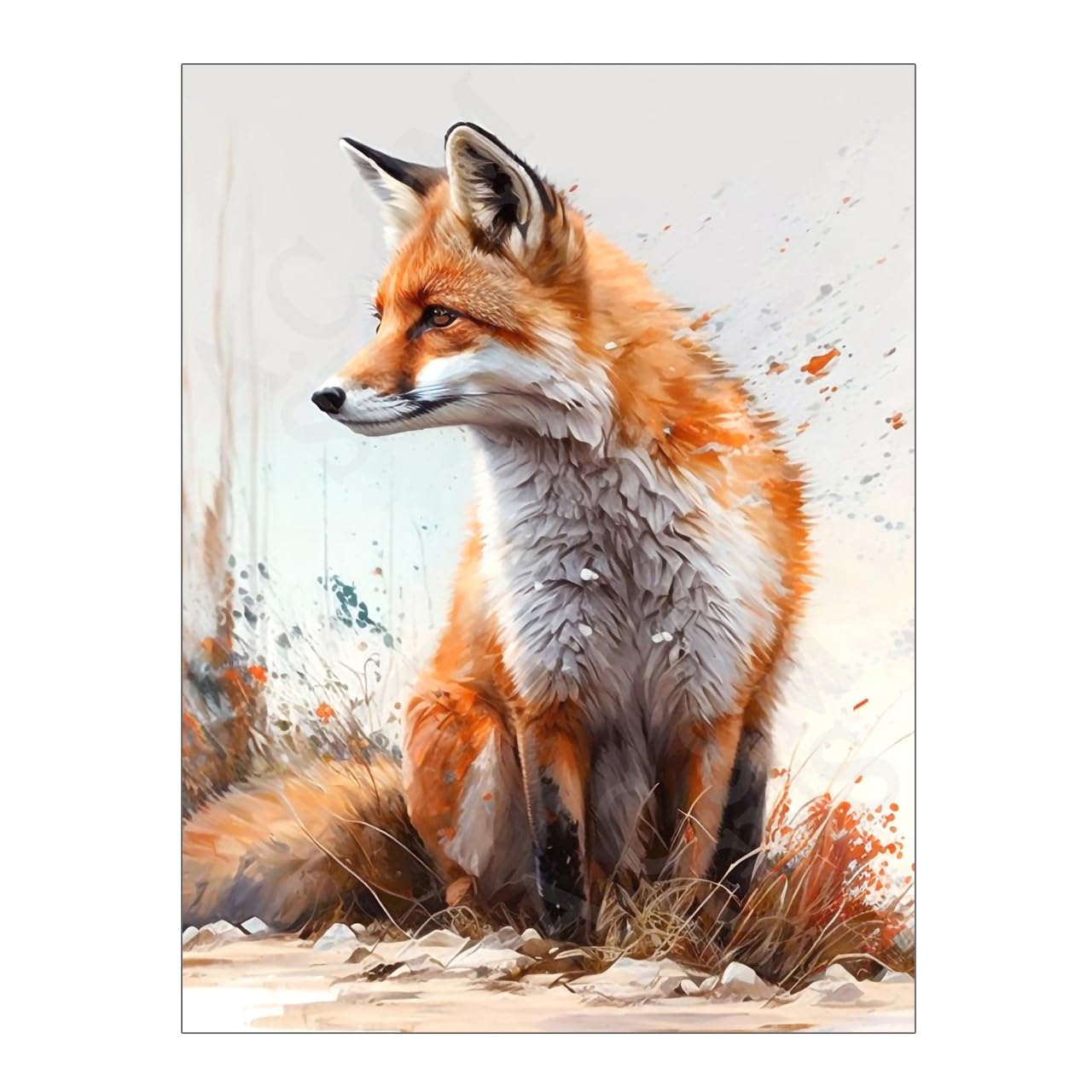 Metal Wall Art Fox Print Sign Plaque Woodland Animal 8x6in 15346