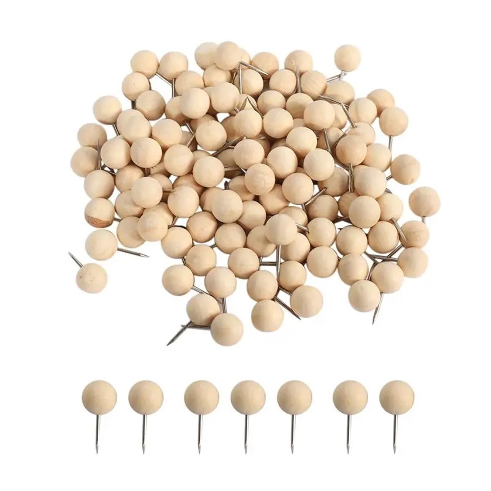 Push Pins 150Pcs Round Wood Push Pins Thumb Tacks
