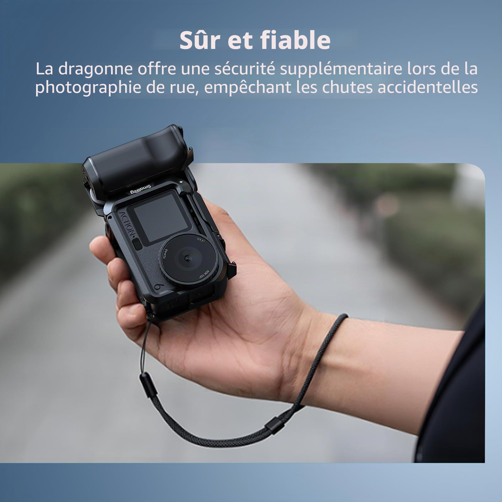 SmallRig Poignée pour DJI Osmo Action 6, poignée latérale pour la Photographie de Rue avec déclencheur et Griffe Porte-Accessoires, Compatible avec Les Cages SmallRig Action 6 5887/5888-6259