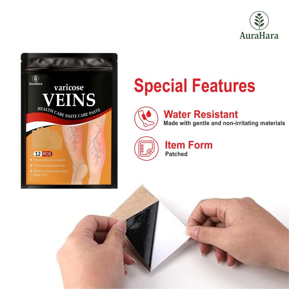 Varicose Veins Patches, Pain Relief and Swelling Reduction, Blood Circulation Support — Amazon image 3