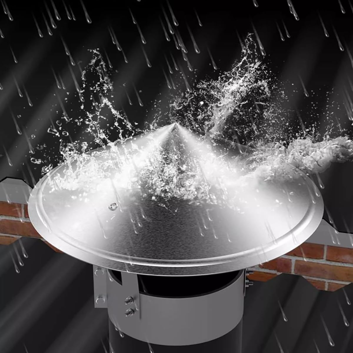 Tapa de chimenea ajustable de acero inoxidable y sombrerete cónico para tubos extractores