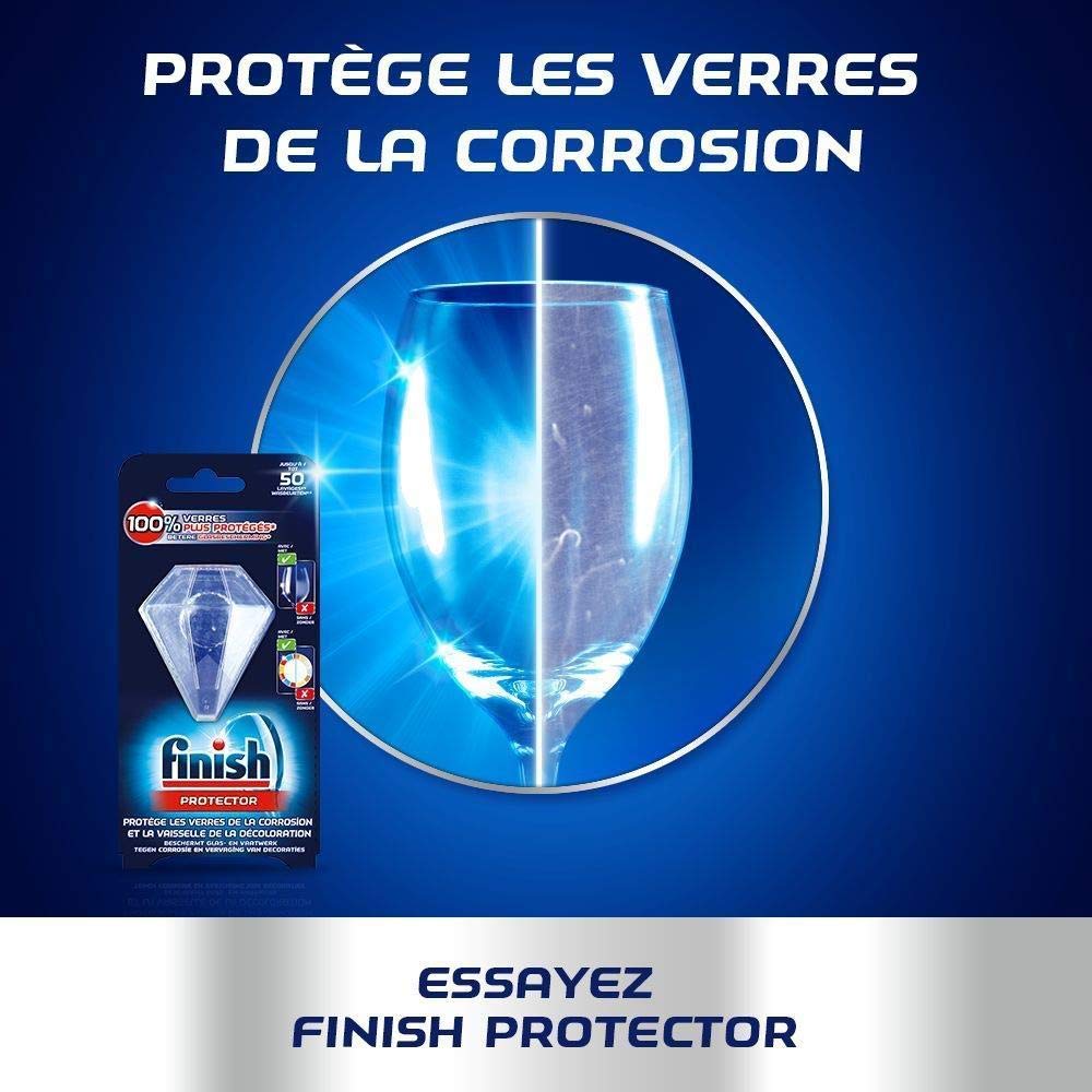 FINISH Liquide de Rinçage Lave-Vaisselle 800 ml + Protecteur de Lave-Vaisselle Anticalcaire x3