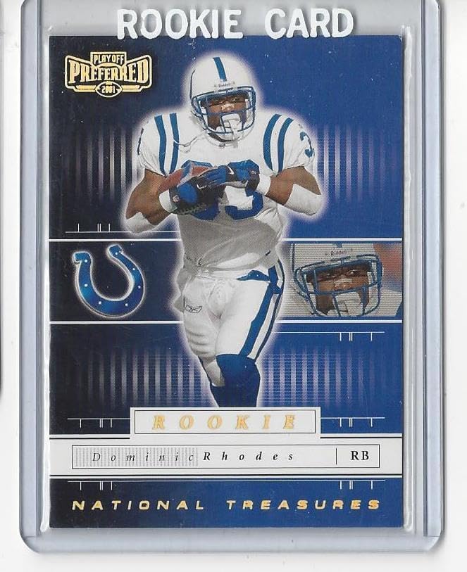 Dominic Rhodes 2001 Playoff Preferred National Treasures Rookie Rc #d 26/50 - Football Cards