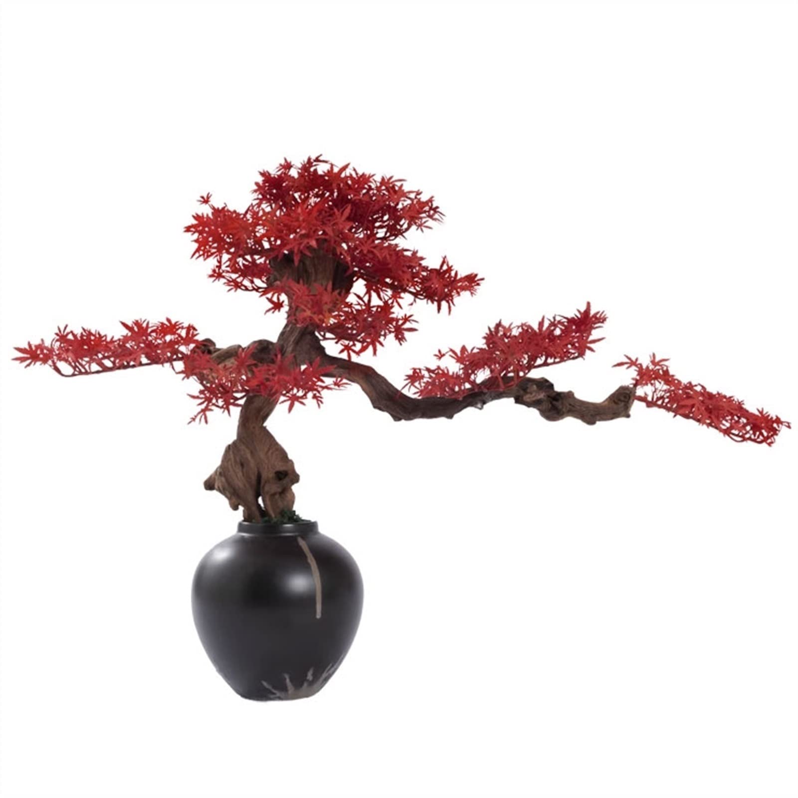 AYCDL Artificial Plants Indoor Artificial Bonsai Pine Tree Faux Potted Plant Desk Display Fake Tree Leaf Artificial Tree Red Maple Bonsai for Home Office Desktop Deco,
