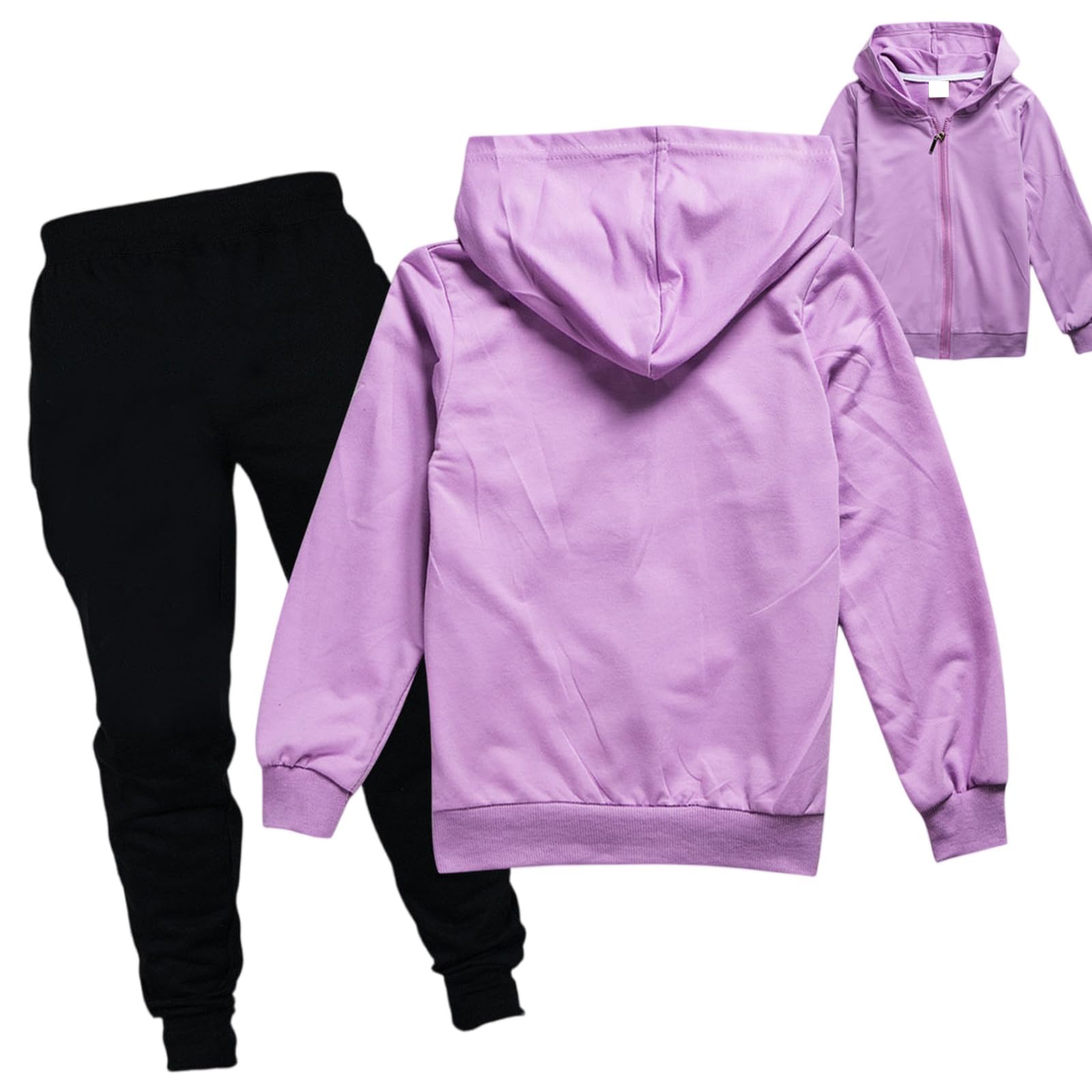 Abbigliamento Sportivo Ragazze Tuta Da Ragazza Felpa Con Cappuccio E Pantaloni Pantaloni Da Jogging Set Con Chiusura A Strappo, Maglia A Maniche Lunghe E Pantaloni
