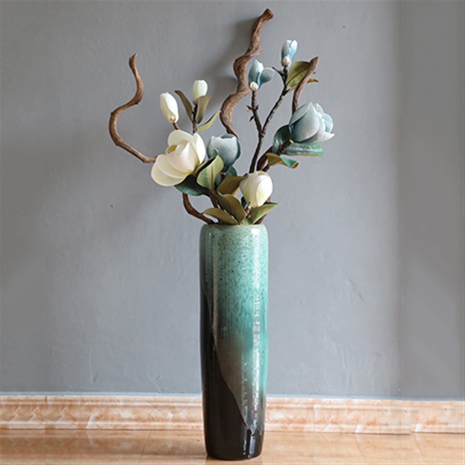 Blumenvase Keramikvase Wohndeko Trockenblumenarrangement Vase Wohnzimmer Flur Bodenvase Grün Minimalistische Ornament Dekoration Vase