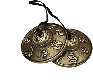 Amazon.com: Dharma Store Tibetan Yoga Meditation Cymbals Hand Bell ...