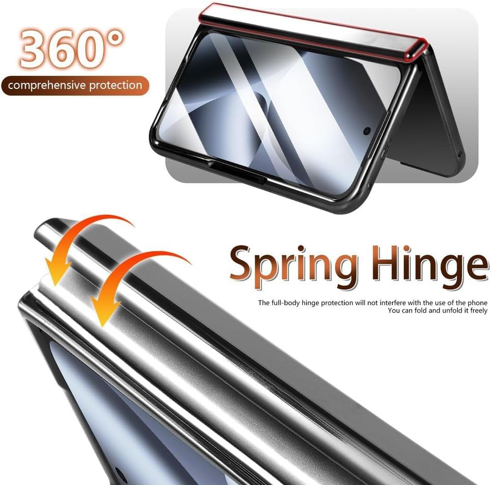 YUANSHXM-Hinge Case for Google Pixel 10  Pro Fold,Heavy Duty Protection Wallet Detachable Magnetic Suction Leather Cover Built-in Screen Protector Shockproof Shell (10  Pro Fold,Black)