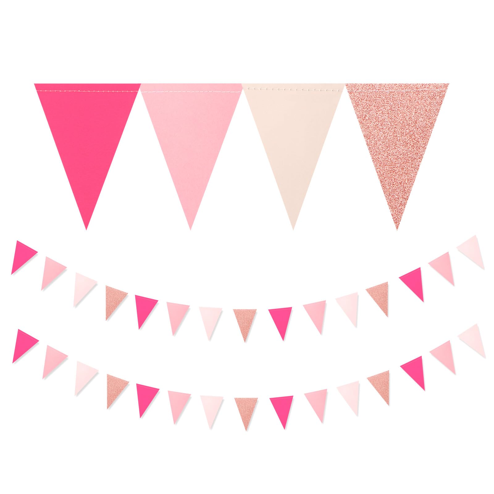 Hot Pink Star Banner Party Event Home Decoration 2.4m 8 Flags