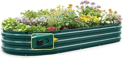 KING BIRD Raised Garden Bed Galvanized Planter Garden Box Outdoor for Gardening,