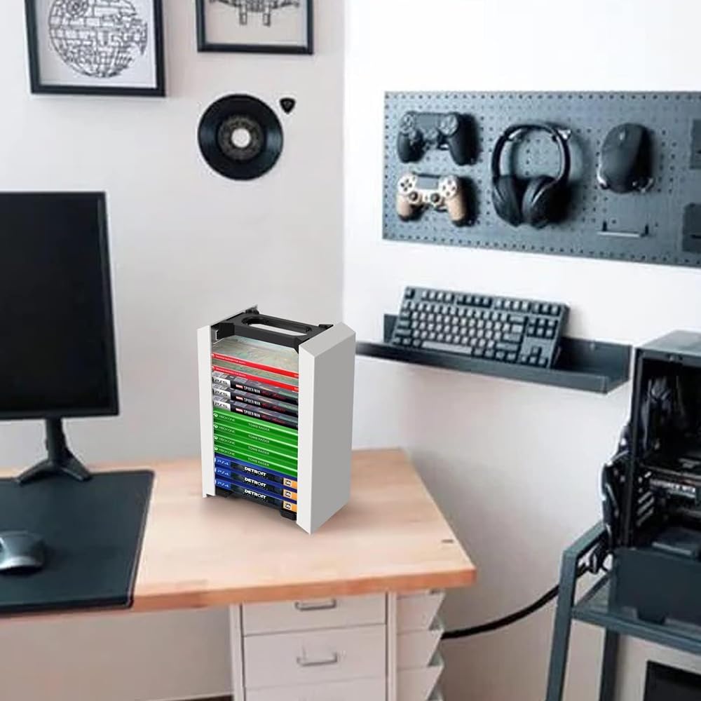 Premium Game Storage Tower Stand Scaffale per giochi per PlayStation 5, supporto universale per torre di stoccaggio dei giochi