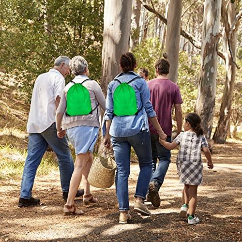Image of IKAYAS 6Pcs Drawstring Bags Bulk Green Drawstring Backpack, String Backpack Cinch Sack Sport Gym Backpack Bags for Yoga Traviling Outdoor Sports