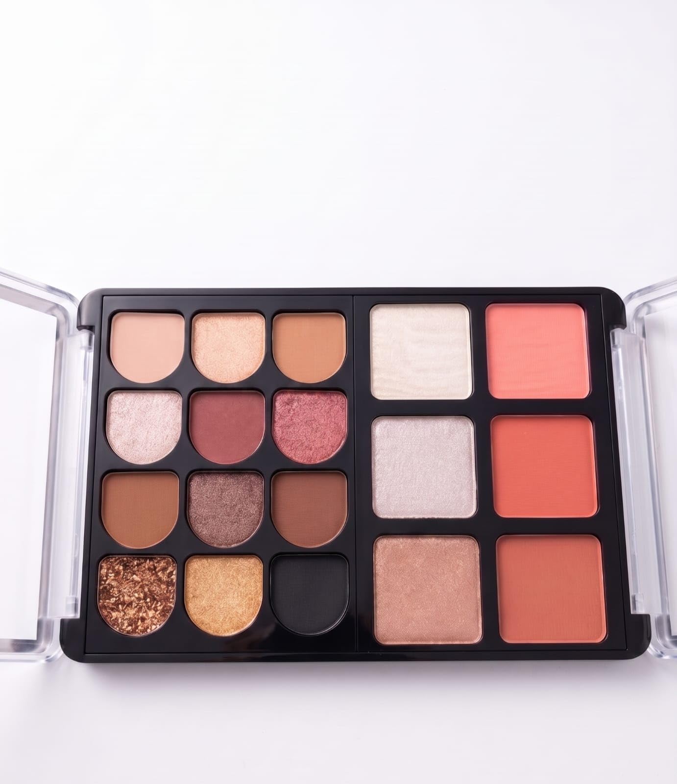 Complete Face & Eye Palette | 18 Colours Palette | Eyeshadow + Blusher + Highliter-image-35