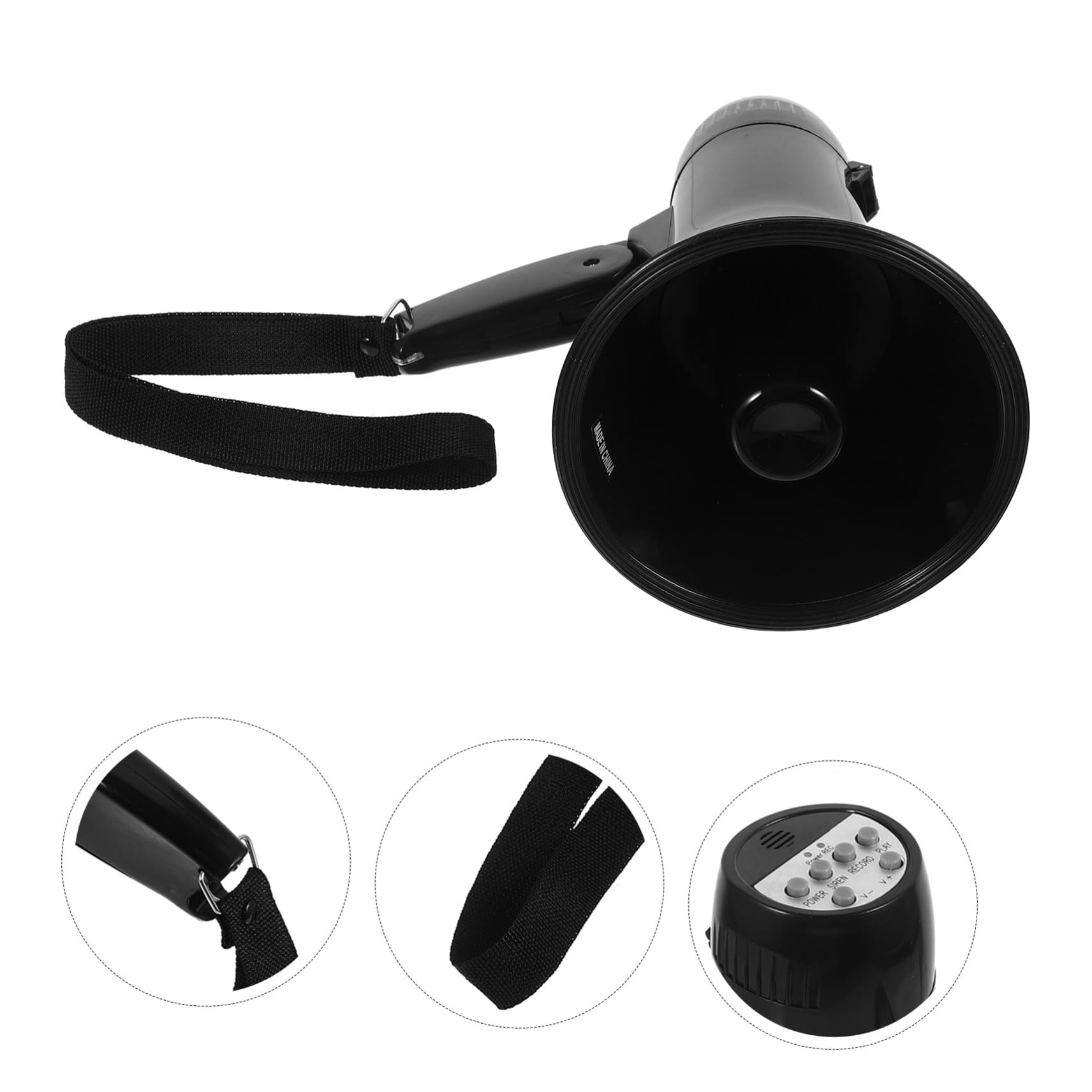 POPETPOP Megáfono Portátil 25w Negro para Animar a Aficionados al Fútbol