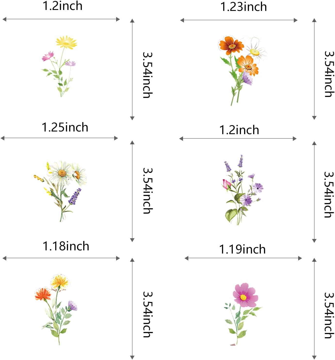 48 Pcs Wildflower Party Cupcake Toppers for Floral Birthday Baby Shower Party Decorations - Image 3