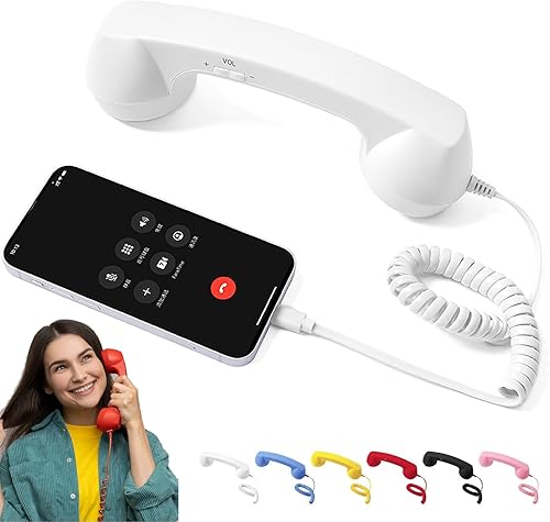 Auricular retro para teléfono, teléfono retro Bluetooth para iPhone y para Android, teléfono retro tipo C con cable, receptor de mango fijo para disponible en Yaxa Costa Rica