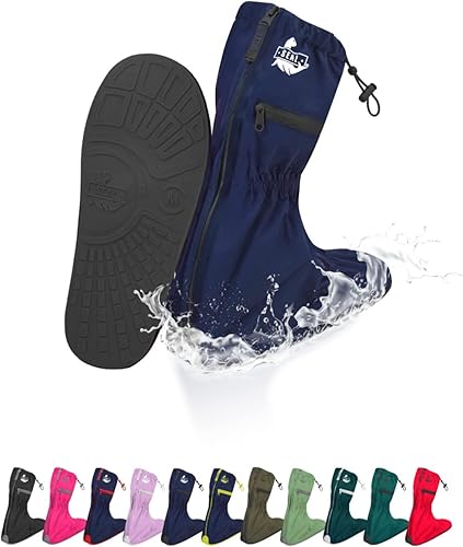 Miniatura 9 de SEAL Fundas impermeables para zapatos fundas reutilizables para zapatos de lluvia con suela antideslizante y cremallera para hombres y mujeres