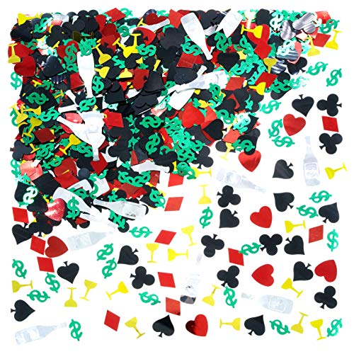 Viva Las Vegas Party Table Confetti - Casino Game Night Party Foil Metallic Sequins Confetti Birthday Baby Shower Wedding Bridal Shower Carnival Party Sprinkles Confetti Decorations, 60G #TOP3